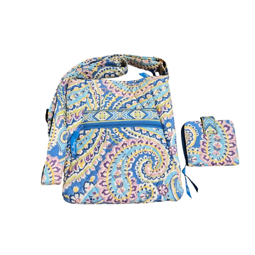 Vera Bradley Capri Blue Paisley Mini Zip Wallet and Hipster Crossbody